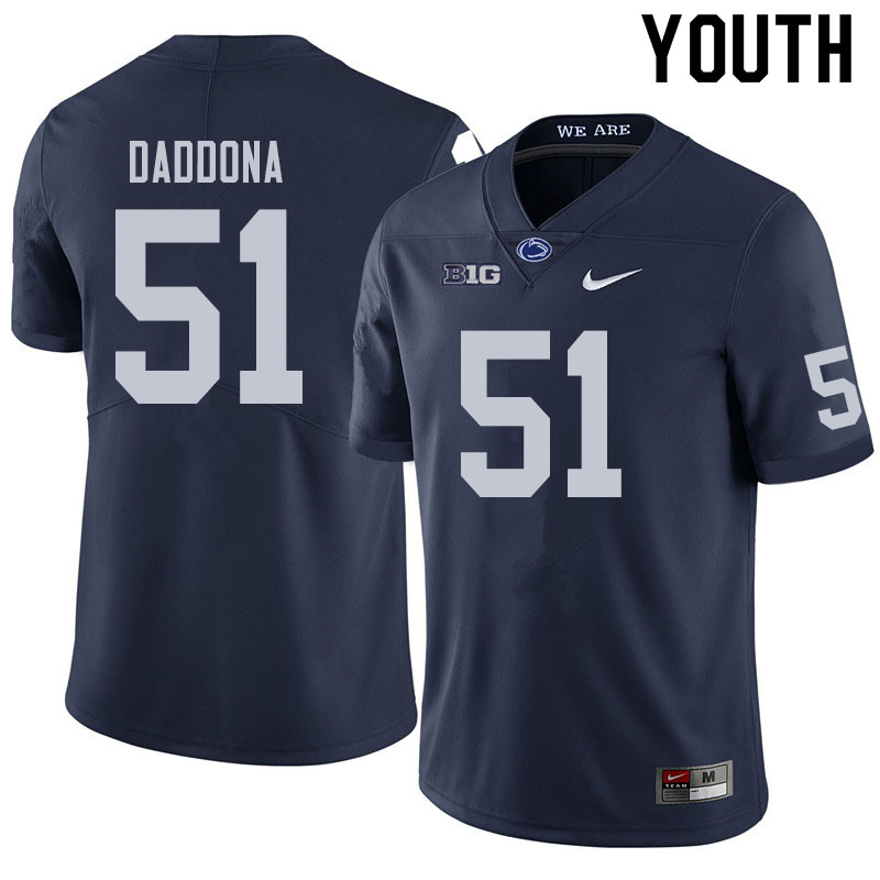 NCAA Nike Youth Penn State Nittany Lions Dalton Daddona #51 College Football Authentic Navy Stitched Jersey RYF6798HD